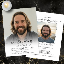 Convites Celebração Minimal de Vida Funeral Memorial em Fot