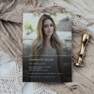 Convites Celebração Minimalista Da Foto Funeral Da Vida