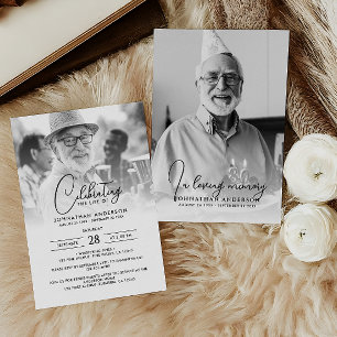 Convites Celebração Moderna da Memória de Vida Funeral Foto