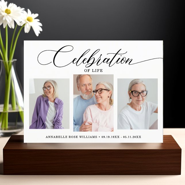 Convites Celebração Moderna Da Vida Da Colagem De Fotos (Criador carregado)