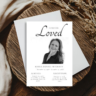 Convites Celebração Moderna de Fotos do Serviço Funeral Lif