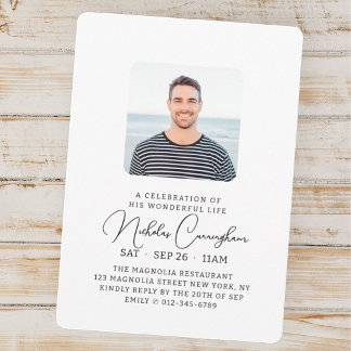 Convites Celebração Moderna de Seu Maravilhoso Memorial de 