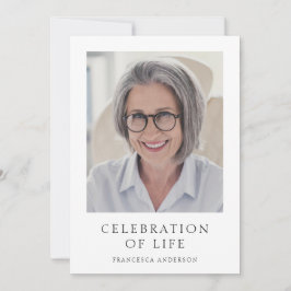Convites Celebração Moderna do Funeral Memorial Fotográfico