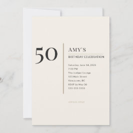 Convites Celebração Moderna Minimalista de 50 Anos
