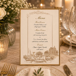 Convites Celebração no Menu Personalizado da Mansão