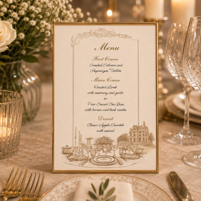Convites Celebração no Menu Personalizado da Mansão (Criador carregado)