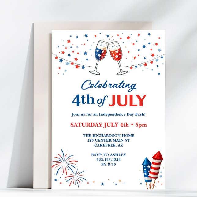 Convites Celebração Patriótica do 4 de Julho (Criador carregado)
