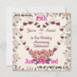 Convites Celebração Personalizada 25 Anos de Amor