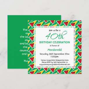 Convites Celebração Personalizada de Aniversário do GUYANA 