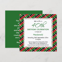 Convites Celebração Personalizada de Aniversário do KENYA F