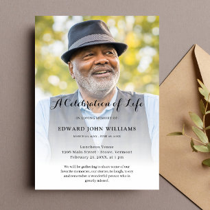 Convites Celebração personalizada de fotos do Funeral Life