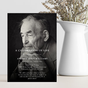 Convites Celebração personalizada de fotos do Funeral Life
