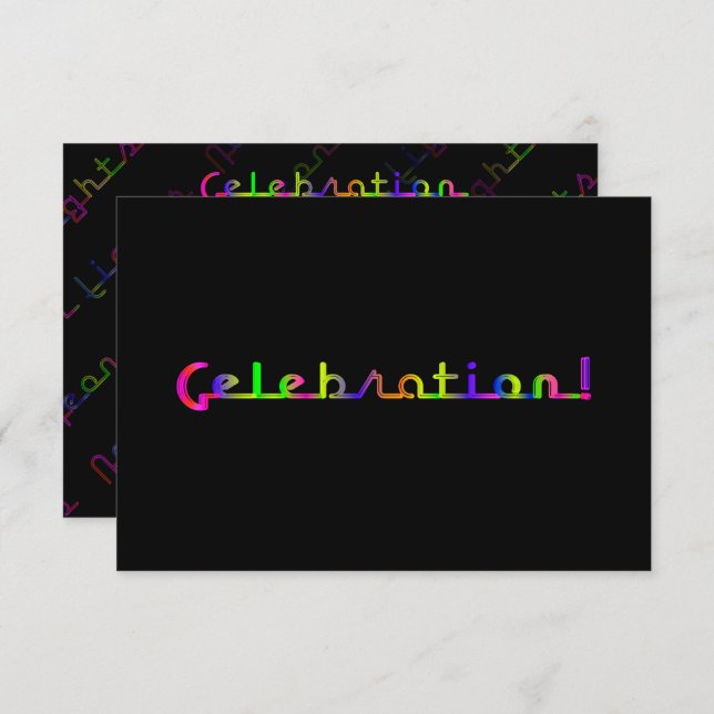 Convites Celebração PixDezines/Luzes Neon/Mitzvah (Frente/Verso)