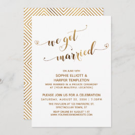 Convites Celebração Pós-Casamento do Gold We Got Married