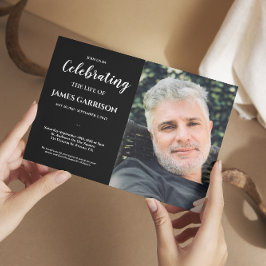 Convites Celebração Preta Branca da Vida com o Funeral Foto