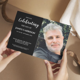 Convites Celebração Preta Branca da Vida com o Funeral Foto