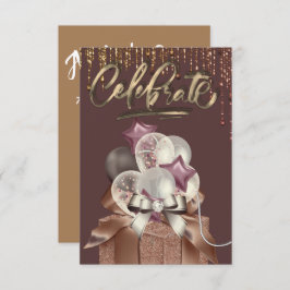 Convites Celebração Roxa e Dourada
