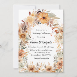 Convites Celebração Rustic Terracotta Floral Arch