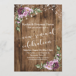 Convites Celebração Rústica de Renovação de Votos de Aniver