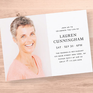 Convites Celebração Simples da Foto Minimalista Moderna da 