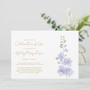 Convites Celebração Simples da Vida com Delphinium