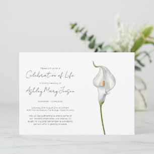 Convites Celebração Simples da Vida com Lírio-de-Calla Fune