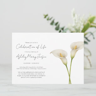 Convites Celebração Simples de Vida com Lírio-de-Calla Fune