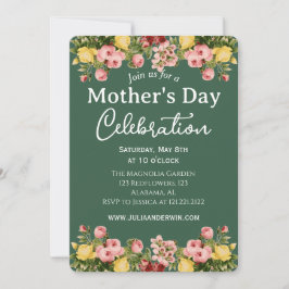 Convites Celebração Simples do Dia das Mães | Tema Floral