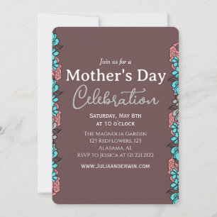Convites Celebração Simples do Dia das Mães Tema floral