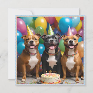 Convites Celebração Staffy: Uma Festa de aniversário com Bo