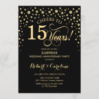 Celebração Surpresa de 15º Aniversário - Ouro Pret