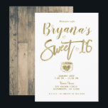 Convites Celebração Sweet 16 Rústica com Madeira de Celeiro<br><div class="desc">Personalize para qualquer evento</div>