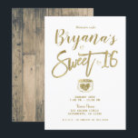 Convites Celebração Sweet 16 Rústica com Madeira de Celeiro<br><div class="desc">Personalize para qualquer evento</div>