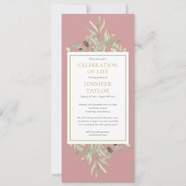 Convites Celebração Verde do Serviço Funeral Life Invi