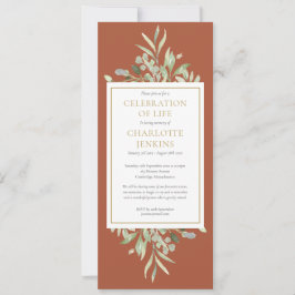 Convites Celebração Verde do Serviço Funeral Life Invi