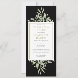 Convites Celebração Verde do Serviço Funeral Life Invi