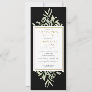 Convites Celebração Verde do Serviço Funeral Life Invi