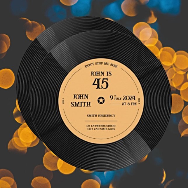 Convites Celebração: Vinyl Record Aniversário (Criador carregado)