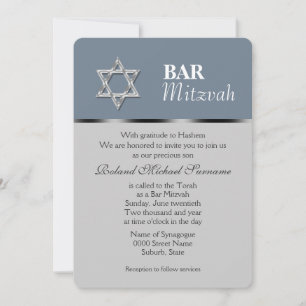Convites Celebrações da bar azul mitzvah
