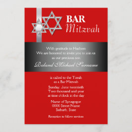 Convites Celebrações da bar vermelha mitzvah