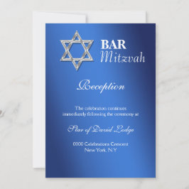 Convites Celebrações de bar azul mitzvah RECEPÇÃO