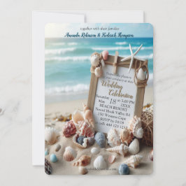 Convites Celebrações de Casamento à beira-mar na praia