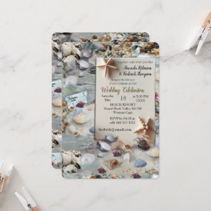 Convites Celebrações de Casamento à beira-mar na praia