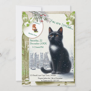 Convites Celebrações de inverno na neve, com Kittens