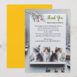 Convites Celebrações de inverno na neve, com Kittens