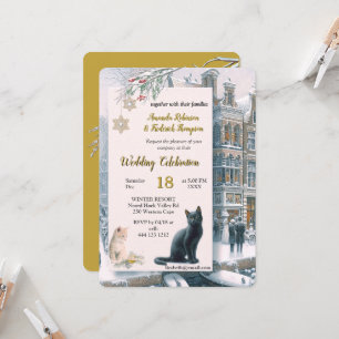 Convites Celebrações de inverno na neve, com Kittens