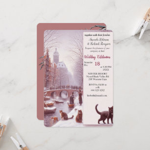 Convites Celebrações de inverno na neve, com Kittens