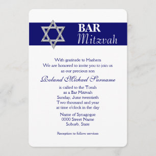 Convites Celebrações do bar azul mitzvah #4