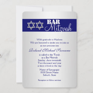 Convites Celebrações do bar azul mitzvah #5