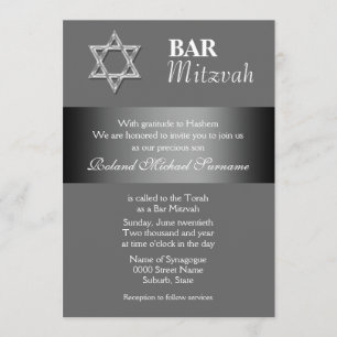 Convites Celebrações do bar Cinza mitzvah